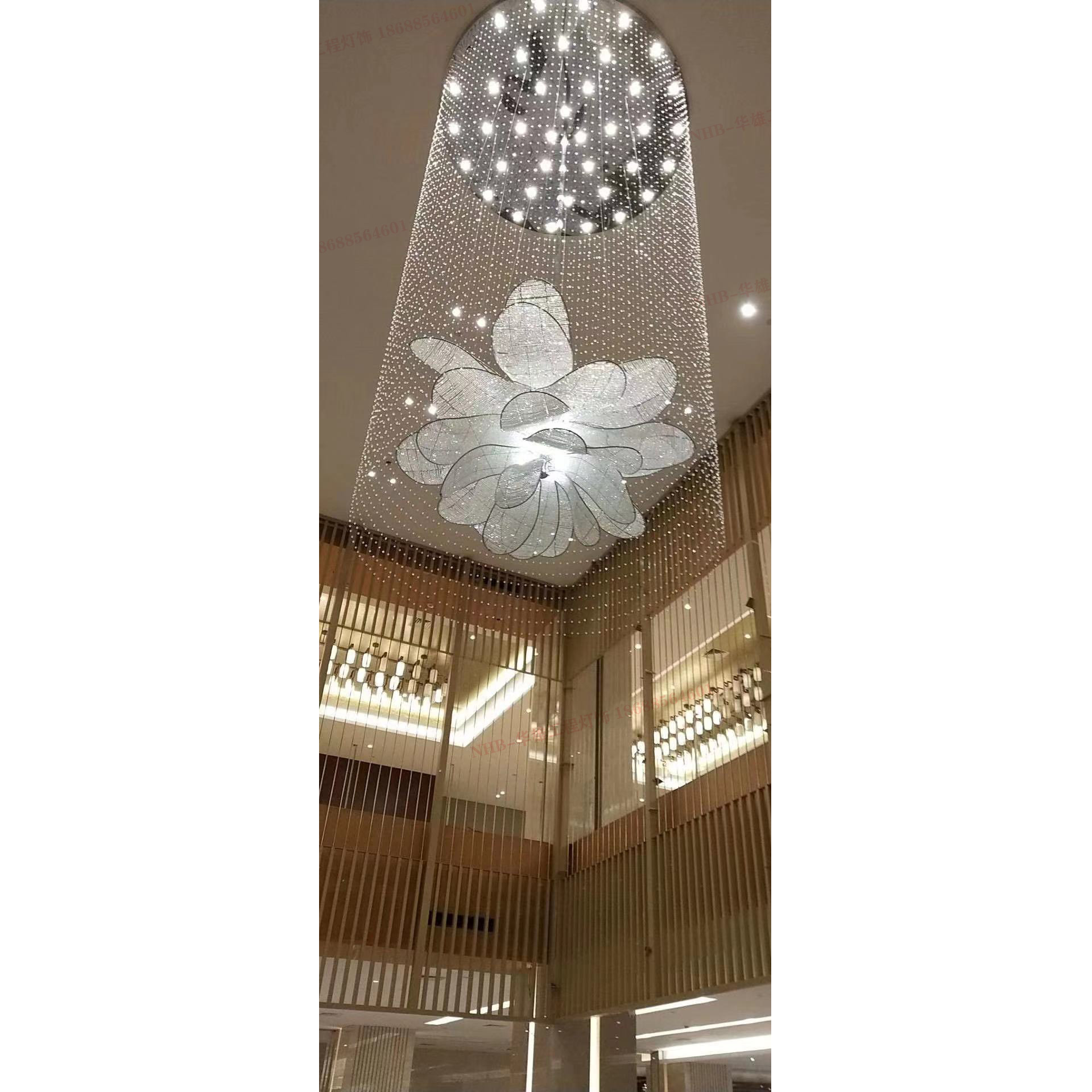圓形太陽花吊線水晶燈